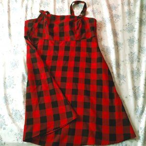 Hot Topic Red + Black Buffalo Dress